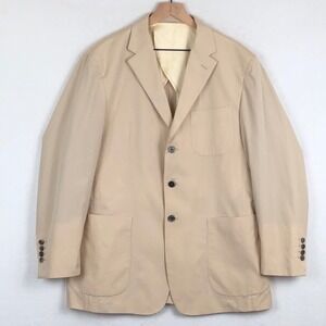 CRITTENDEN 100% Wool Unstructured Blazer Jacket 44L Tan Two Button Sport Coat